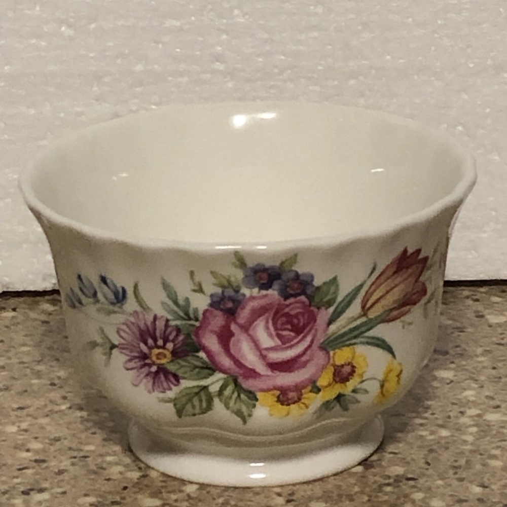 Candice Roy Floral Porcelain Footed Cup/Bowl Made in England